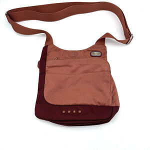 Tumi Bag Purse T-Tech Orange Peach Nylon Red Aqua Inside Crossbody 5123CND